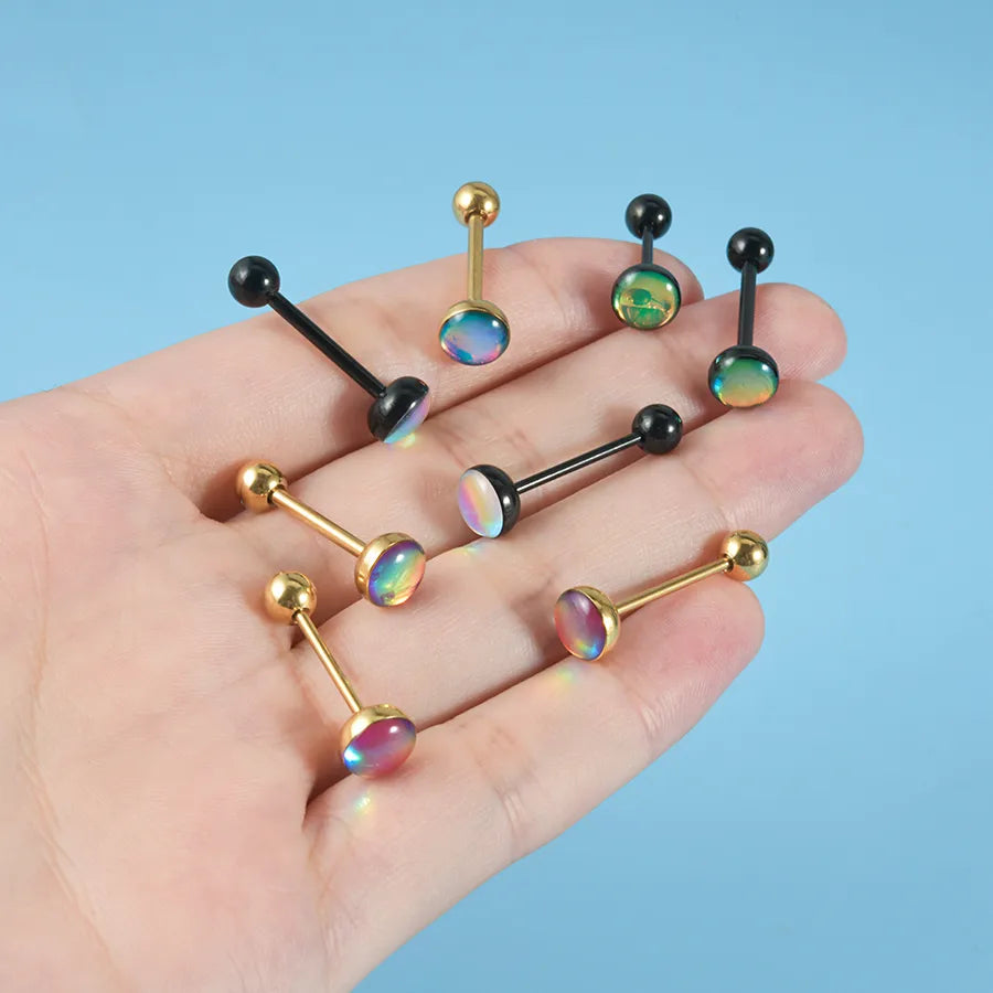 1 Piece Tongue Rings Casual Vacation Tropical Geometric 304 Stainless Steel Plating Resin 18K Gold Plated Tongue Rings