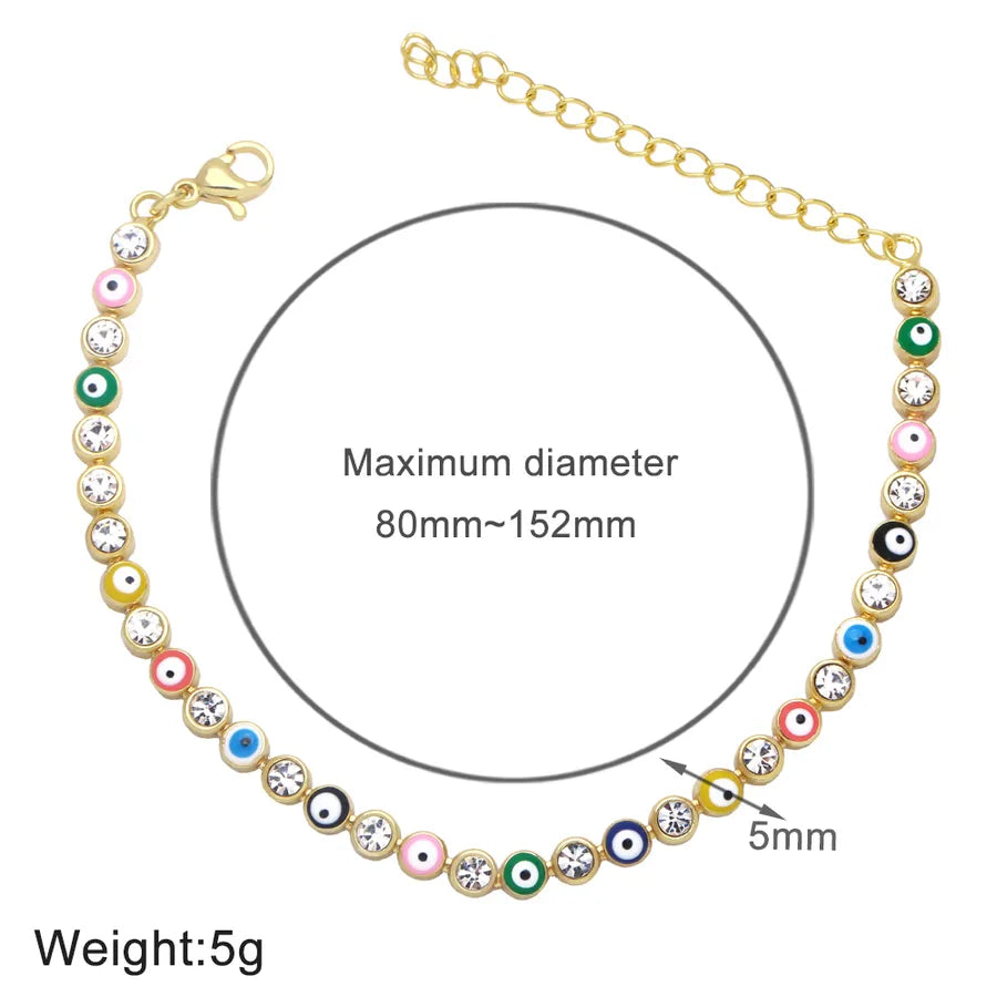 fashion devil's eye copper 18k gold plated bracelets in bulk