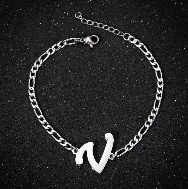 Fashion Letter 201 Stainless Steel 18K Gold Plated Bracelets In Bulk