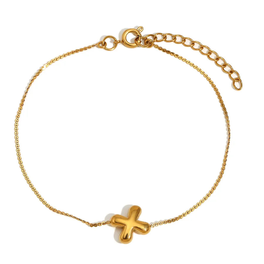 Simple Style Letter 304 Stainless Steel 18K Gold Plated  Bracelets In Bulk