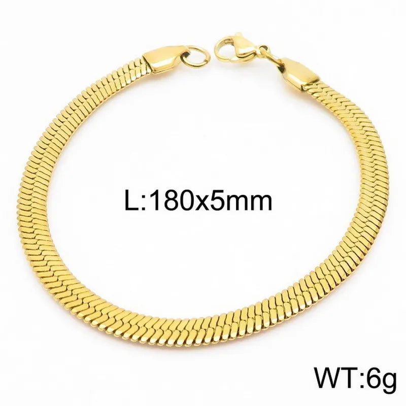 Hip-Hop Geometric 304 Stainless Steel 18K Gold Plated Bracelets In Bulk