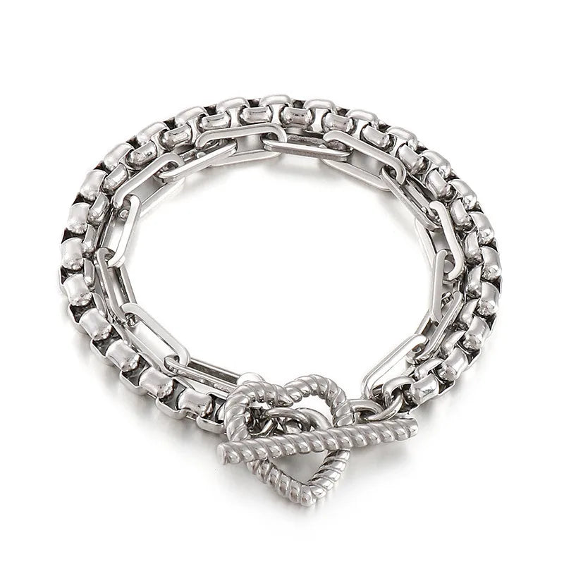 Fashion Geometric Titanium Steel 18K Gold Plated Bracelets In Bulk