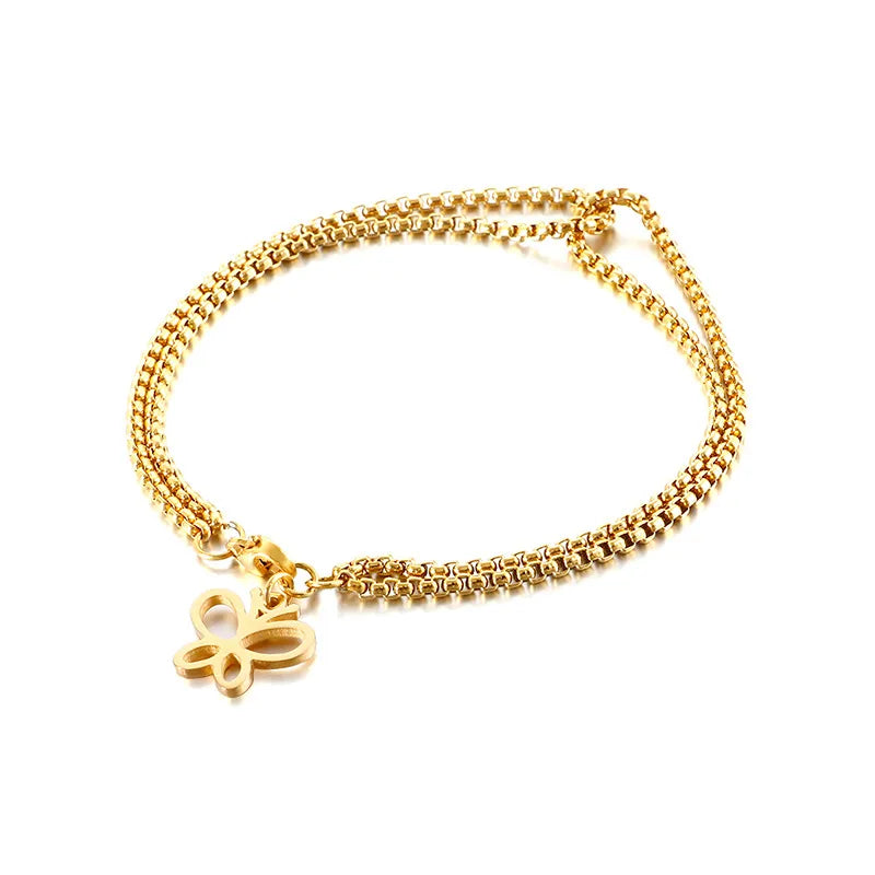 Fashion Letter Titanium Steel 18K Gold Plated Bracelets In Bulk