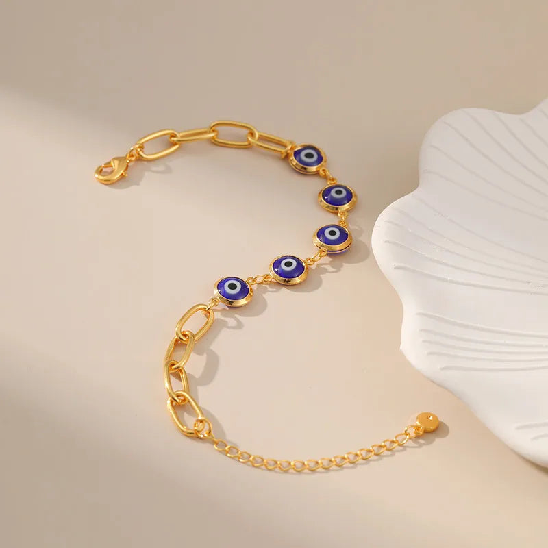 retro eye copper gold plated bracelets 1 piece