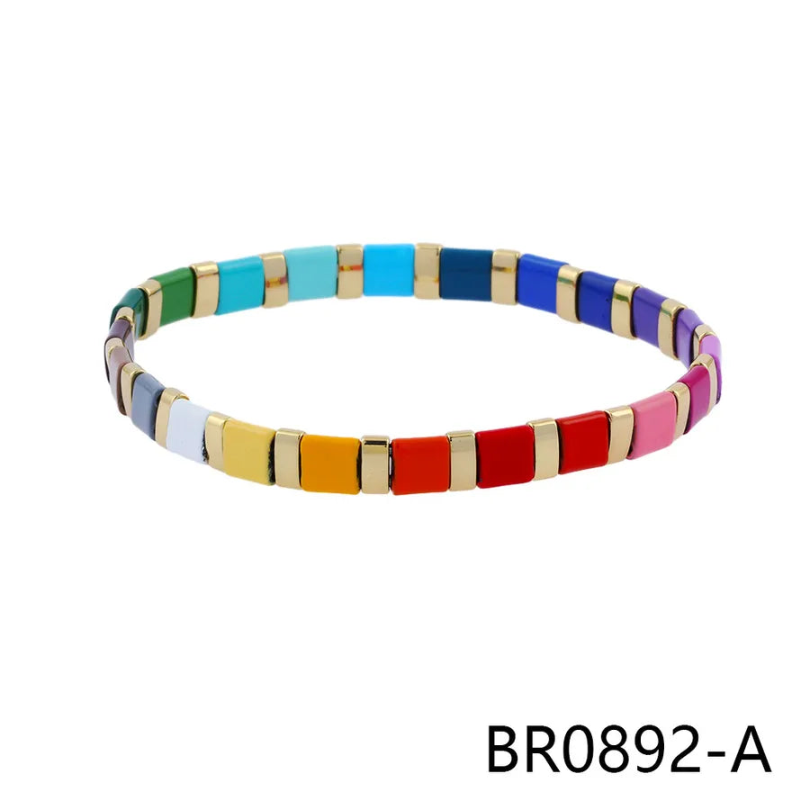 bohemian square copper stoving varnish plating 18k gold plated bracelets