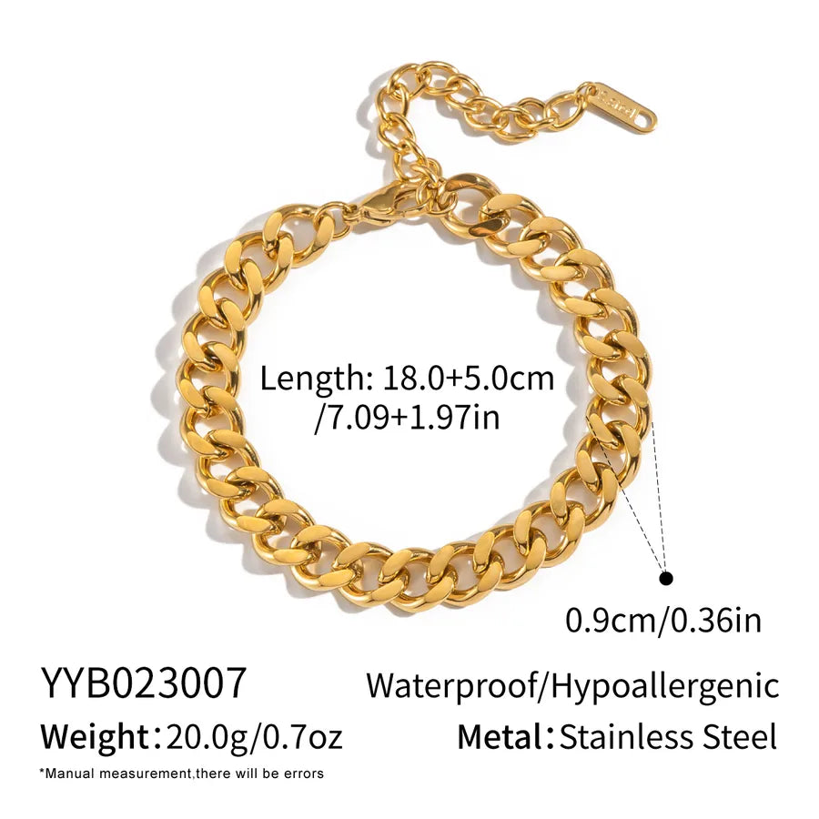 Modern Style Geometric 201 Stainless Steel 18K Gold Plated Bracelets In Bulk