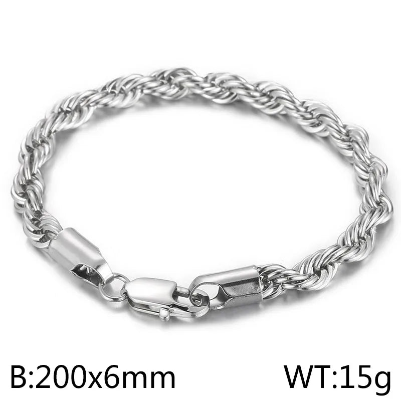 Simple Style Twist Stainless Steel 18K Gold Plated Bracelets In Bulk