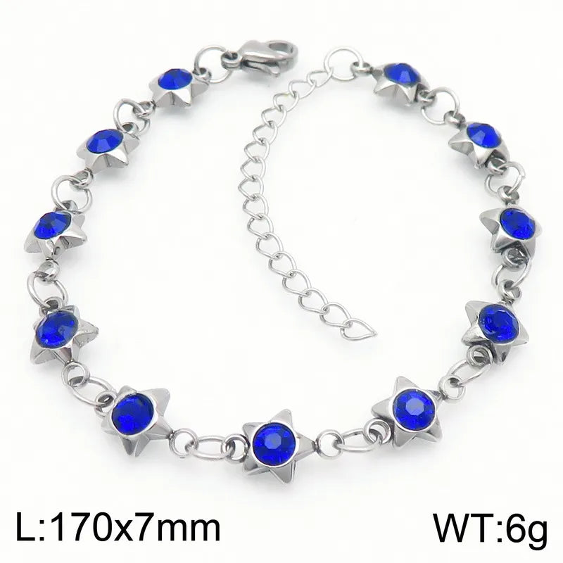 Simple Style Pentagram 304 Stainless Steel 18K Gold Plated Bracelets In Bulk