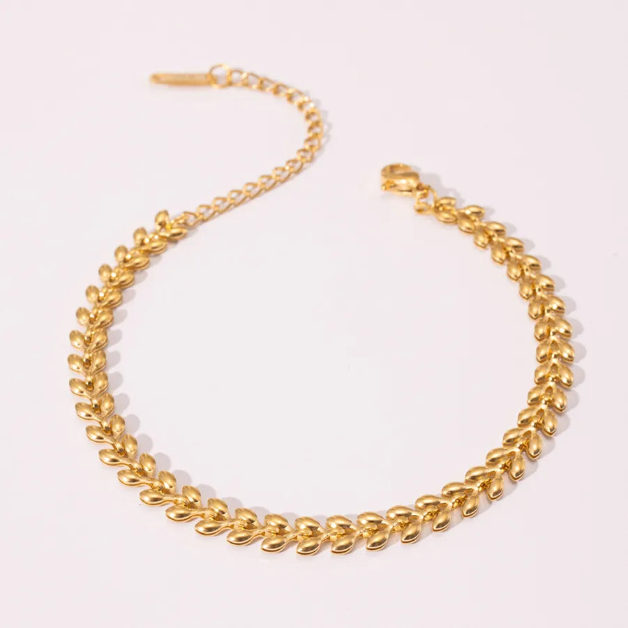 Simple Style Geometric 316L Stainless Steel  18K Gold Plated Bracelets In Bulk