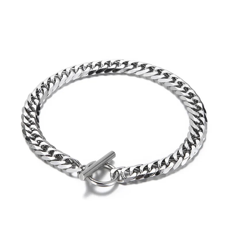 Fashion Geometric Titanium Steel 18K Gold Plated Bracelets In Bulk