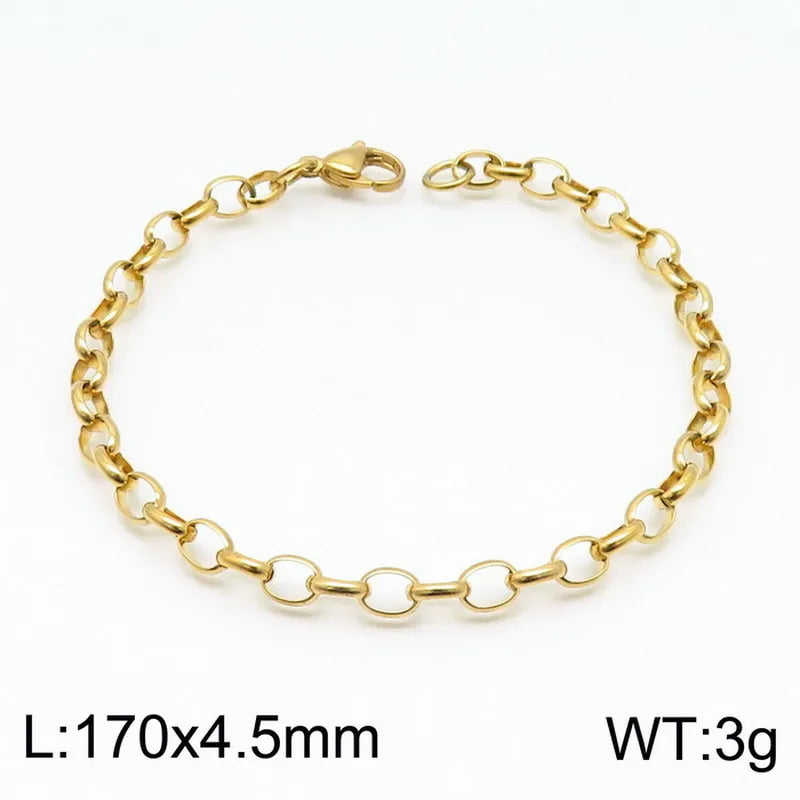 Fashion Geometric Titanium Steel 18K Gold Plated Bracelets In Bulk