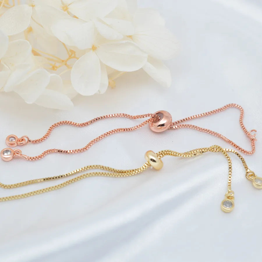 1 Piece Copper Rhinestones 18K Gold Plated Bracelets