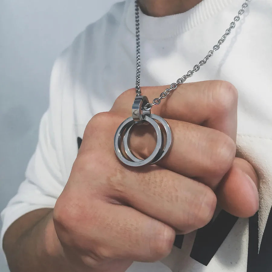 Hip-Hop Solid Color 304 Stainless Steel Polishing 18K Gold Plated Unisex Pendant Necklace