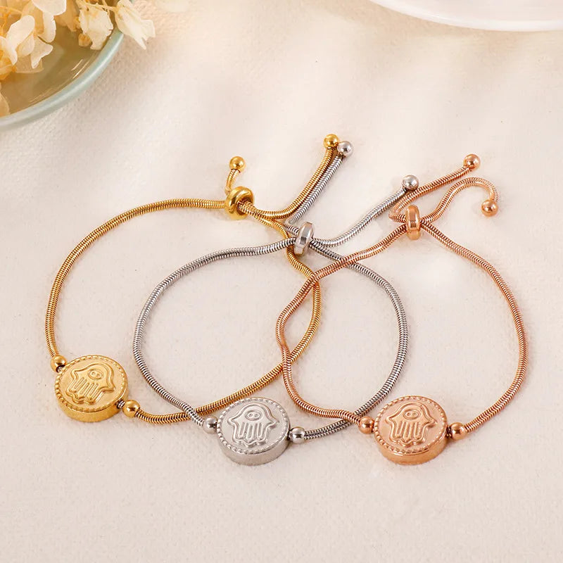 Geometric Titanium Steel 18K Gold Plated Bracelets In Bulk