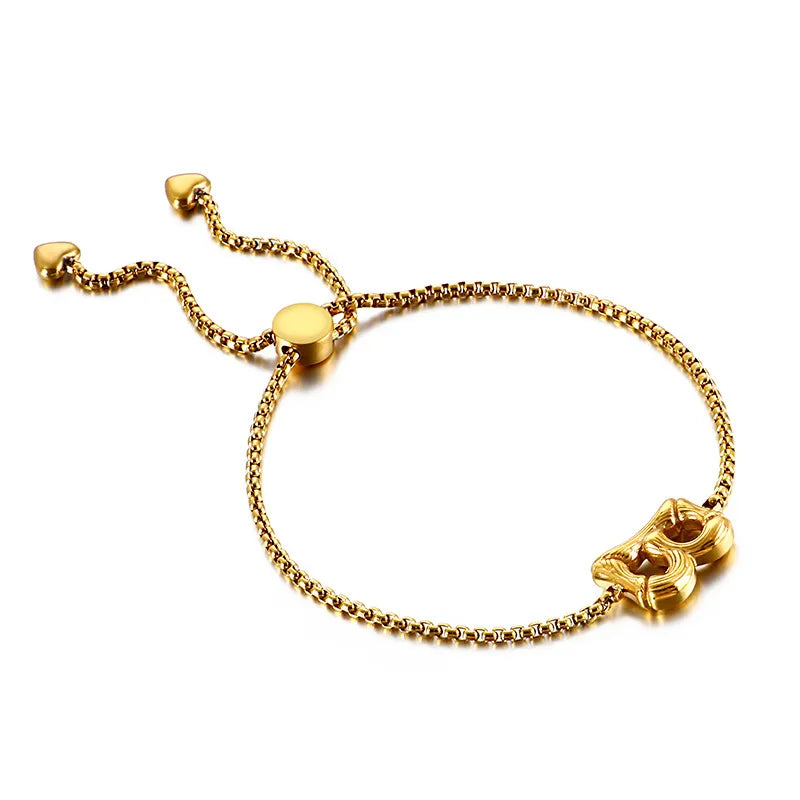 Letter Titanium Steel 18K Gold Plated Bracelets In Bulk