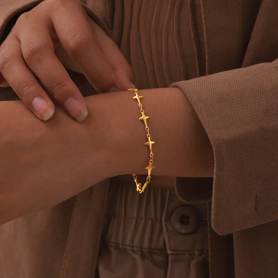 IG Style Star 201 Stainless Steel 18K Gold Plated Bracelets In Bulk