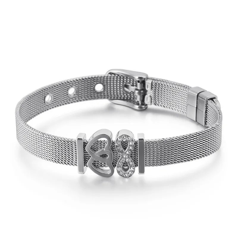 Korean Style Heart Titanium Steel 18K Gold Plated Bracelets In Bulk