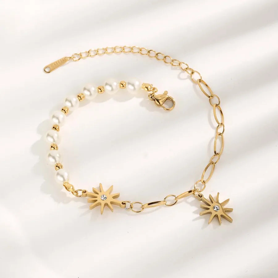 Elegant Streetwear Star 304 Stainless Steel 18K Gold Plated Bracelets In Bulk