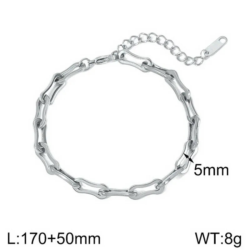 Simple Style Geometric 304 Stainless Steel 18K Gold Plated  Bracelets In Bulk