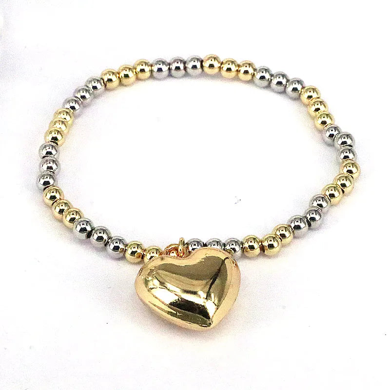 fashion heart shape copper gold plated bracelets in bulk