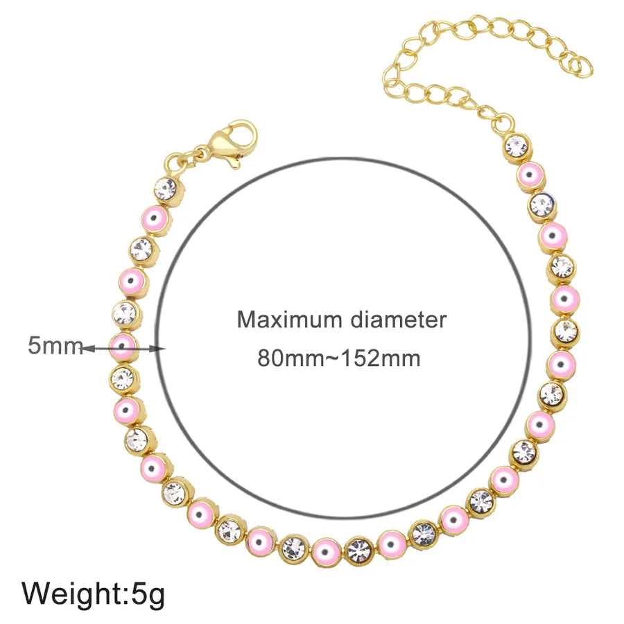 fashion devil's eye copper 18k gold plated bracelets in bulk