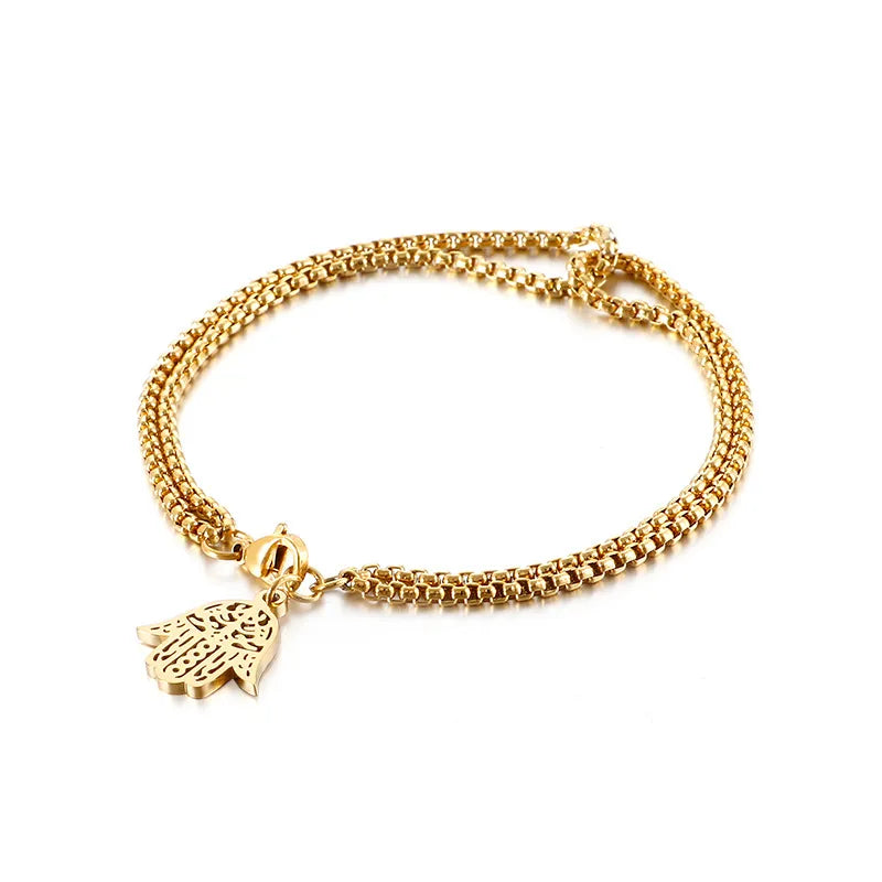 Fashion Letter Titanium Steel 18K Gold Plated Bracelets In Bulk