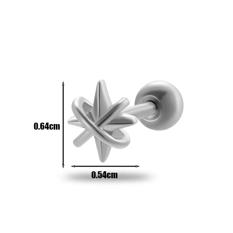 1 Piece Ear Cartilage Rings & Studs Simple Style Geometric 316L Stainless Steel  Copper Plating Inlay Zircon