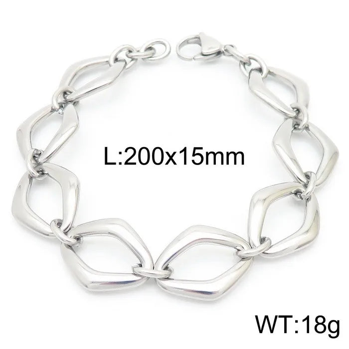Rock Geometric Titanium Steel 18K Gold Plated Bracelets In Bulk