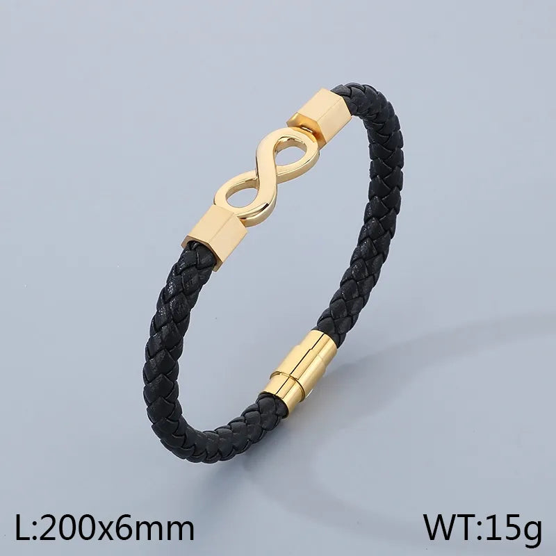 Business Infinity 304 Stainless Steel 18K Gold Plated  Bracelets In Bulk
