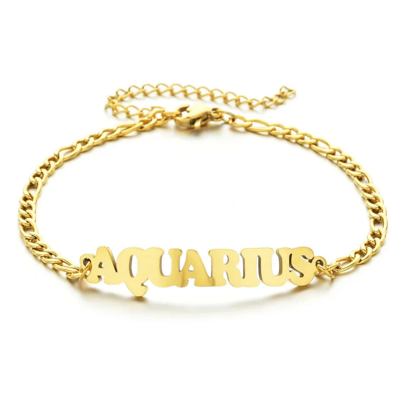 fashion letter stainless steel gold plated bracelets