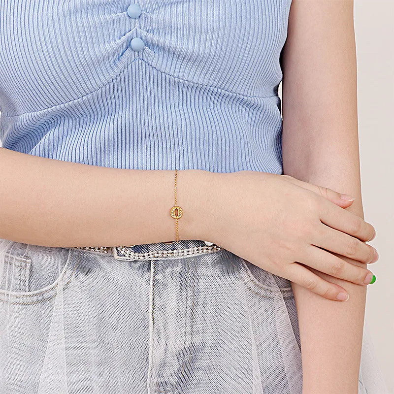 Fashion Letter Titanium Steel 18K Gold Plated Bracelets In Bulk