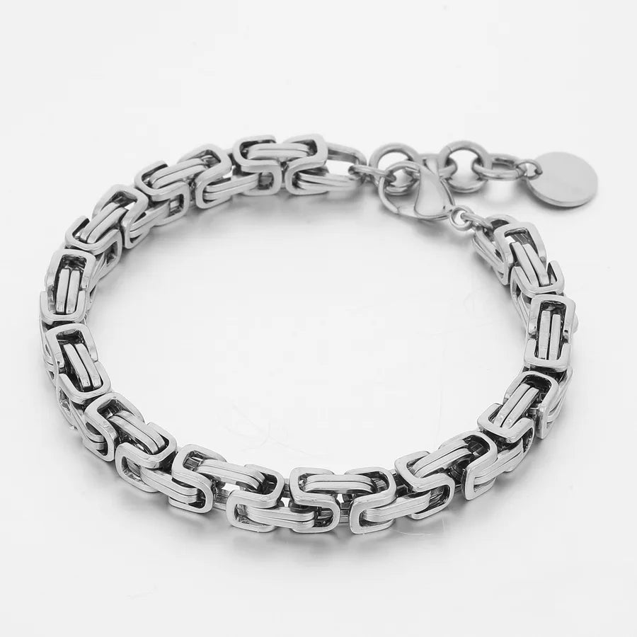 Hip-Hop Geometric Titanium Steel 18K Gold Plated Bracelets In Bulk