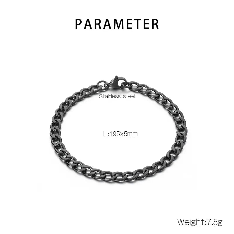 Trendy Personalized Hip Hop Stainless Steel NK Chain Bracelet  Style Geometry Pattern Vacuum Plated 18K Gold