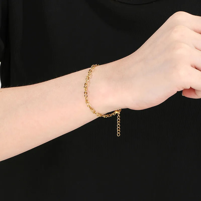 Simple Style Infinity 304 Stainless Steel 18K Gold Plated  Bracelets In Bulk