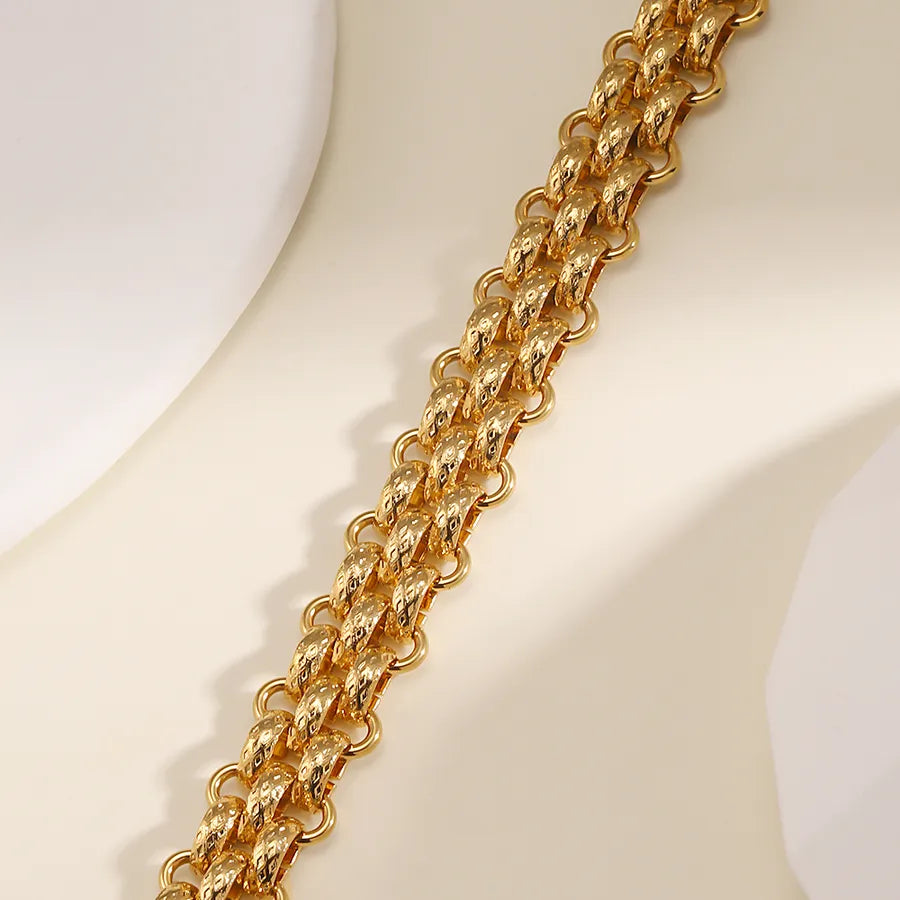 Simple Style Geometric 201 Stainless Steel 18K Gold Plated Bracelets In Bulk