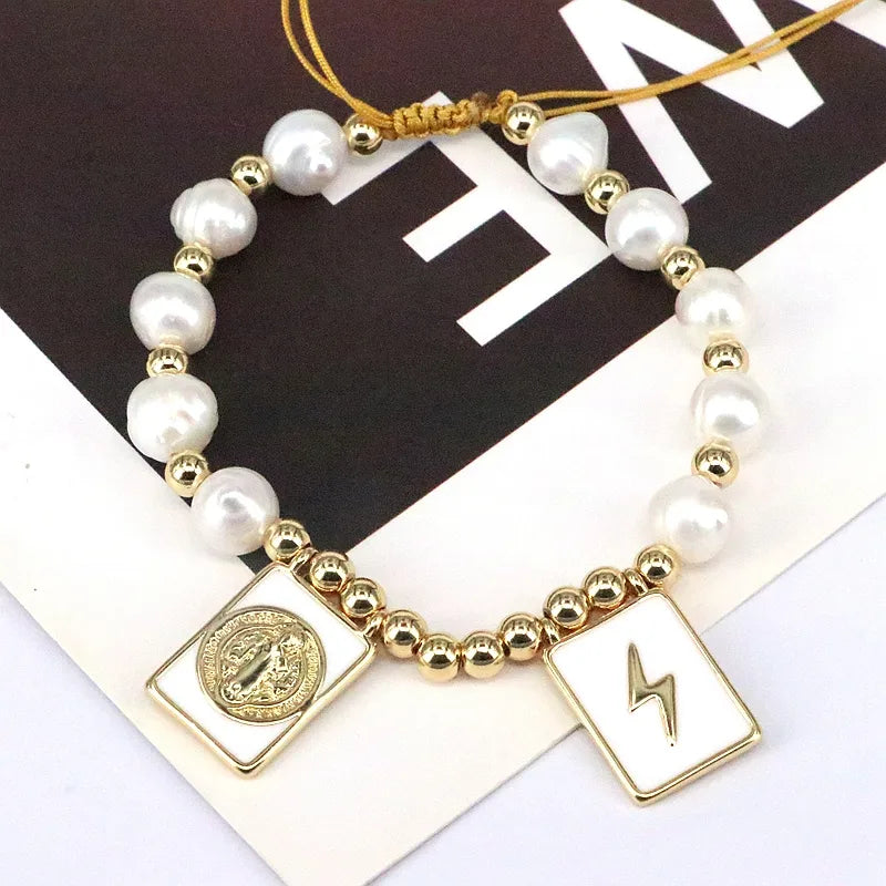 elegant cross star copper 18k gold plated bracelets in bulk