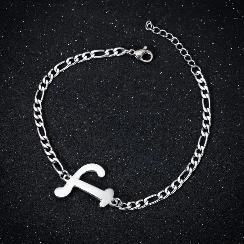Fashion Letter 201 Stainless Steel 18K Gold Plated Bracelets In Bulk
