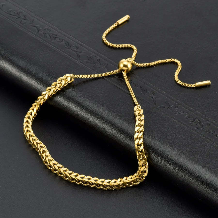 Sweet Geometric Titanium Steel 18K Gold Plated Bracelets In Bulk