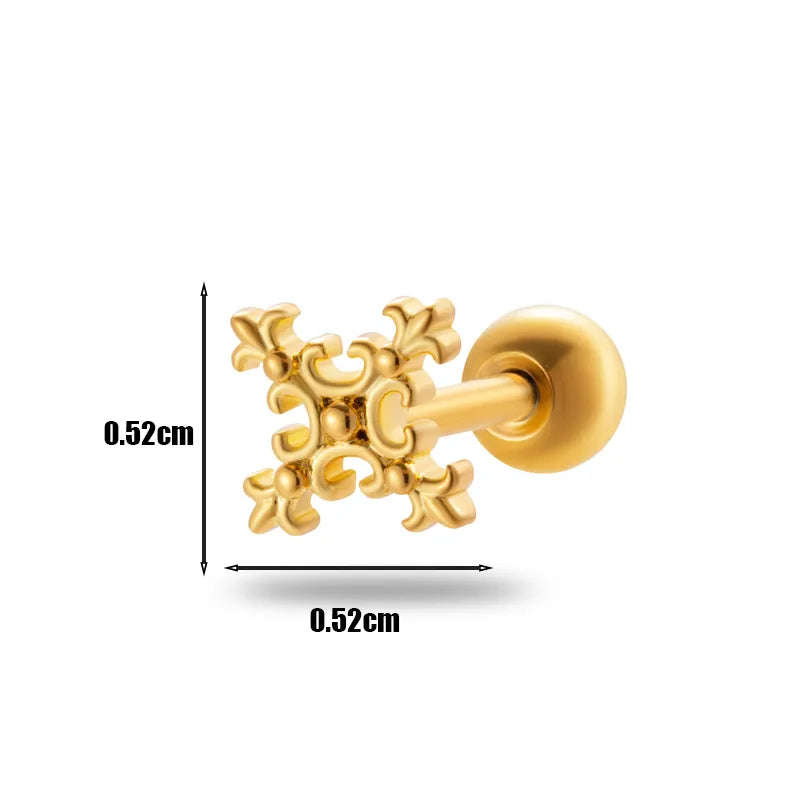 1 Piece Ear Cartilage Rings & Studs Simple Style Geometric 316L Stainless Steel  Copper Plating Inlay Zircon
