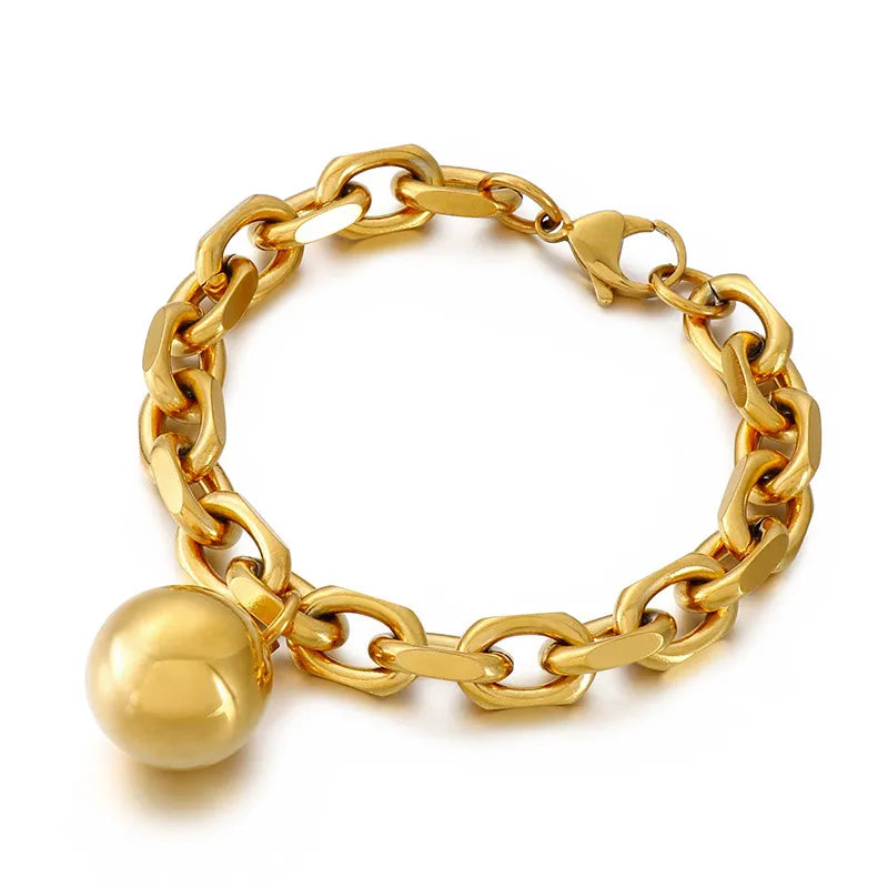 Fashion Geometric Stainless Steel 18K Gold Plated Bracelets In Bulk