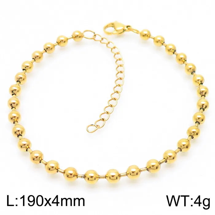 Simple Style Round Stainless Steel 18K Gold Plated Bracelets In Bulk