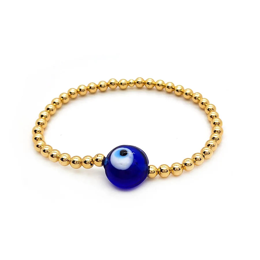 retro devil's eye glass copper plating 18k gold plated bracelets