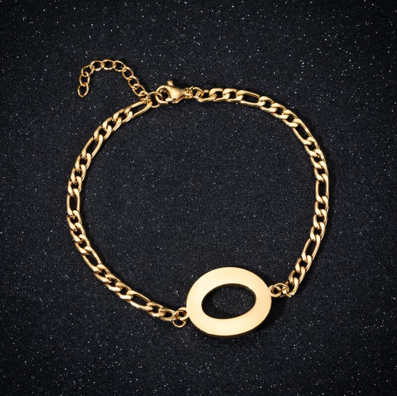 Fashion Letter 201 Stainless Steel 18K Gold Plated Bracelets In Bulk