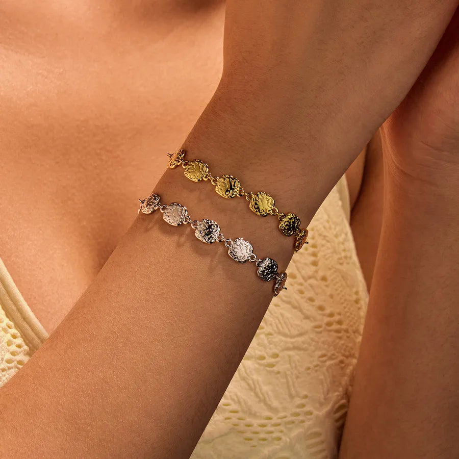Simple Style Square 304 Stainless Steel 18K Gold Plated  Bracelets In Bulk