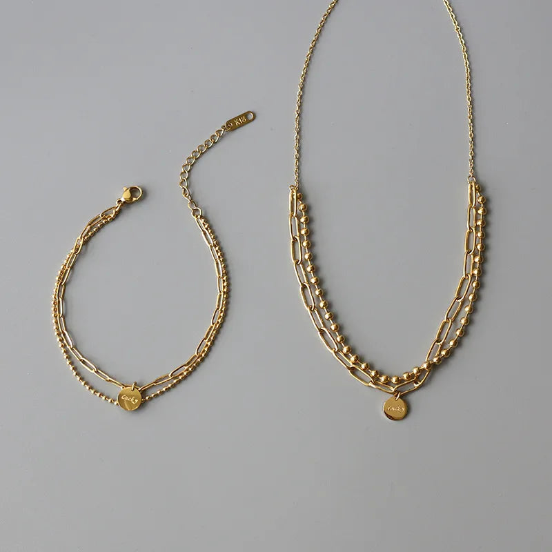 Wholesale Jewelry Simple Style 304 Stainless Steel 18K Gold Plated Bracelets