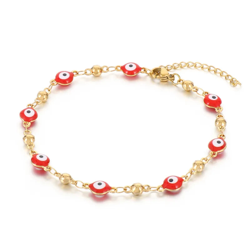 Hip-Hop Retro Eye Titanium Steel 18K Gold Plated Bracelets In Bulk