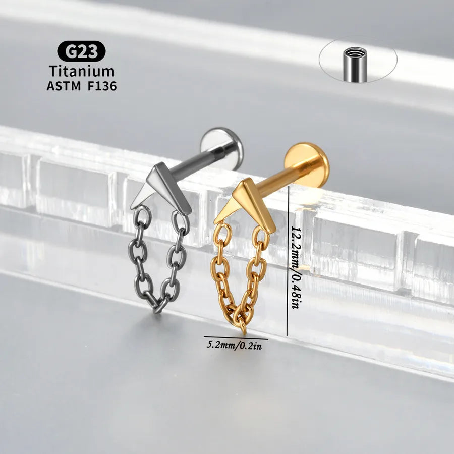 Arc Chain Earrings Titanium White Zircon Sea Horse Electroplated Fashionable Tulip Piercing Inner Tooth Ear Jewelry