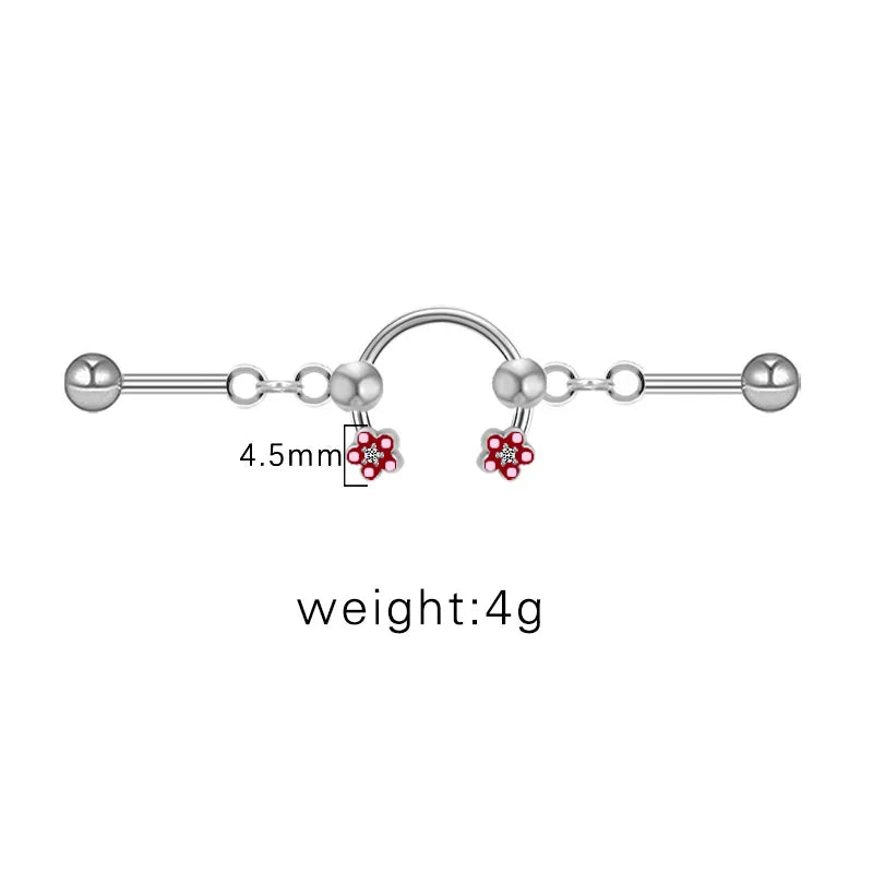 1 Piece Ear Cartilage Rings & Studs Sexy Sweet Heart Shape Wings Bow Knot 316L Stainless Steel  Alloy Copper Plating Inlay Acrylic Resin Rhinestones White Gold Plated Gold Plated