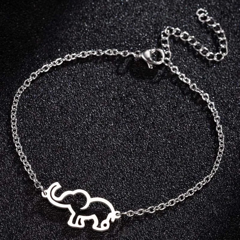 Fashion Elephant 201 Stainless Steel 18K Gold Plated Bracelets In Bulk