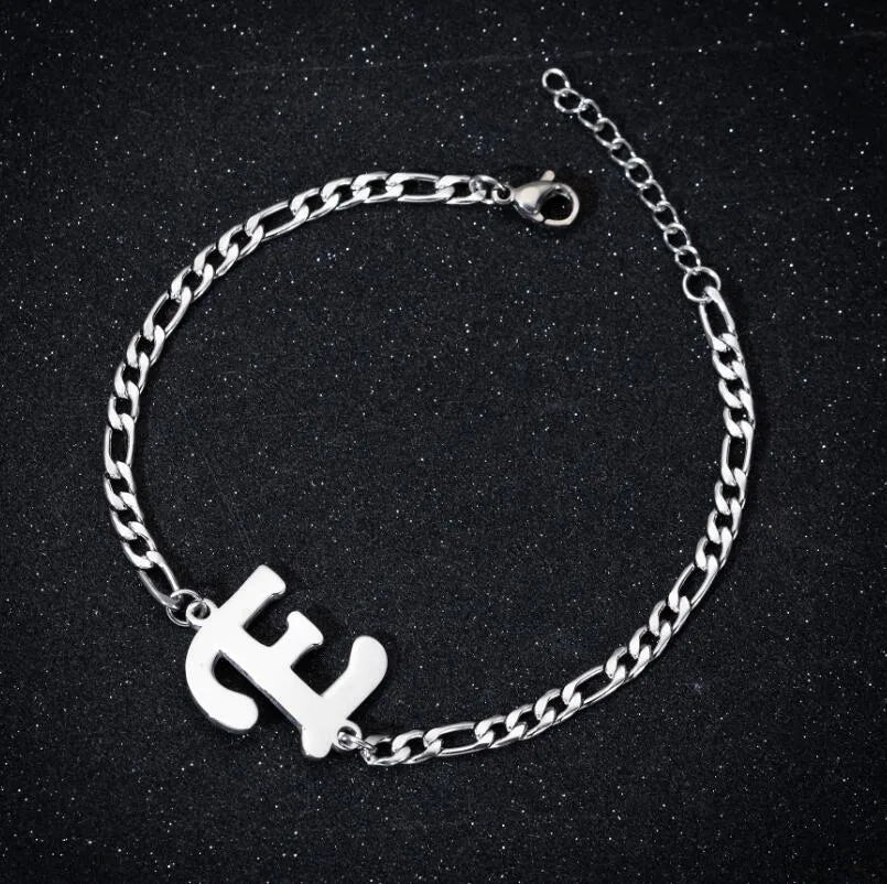 Fashion Letter 201 Stainless Steel 18K Gold Plated Bracelets In Bulk